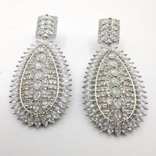 American Diamond Silver Earrings