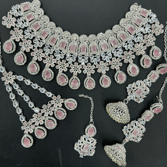 Baby Pink Kundan Necklace Jewellery Set